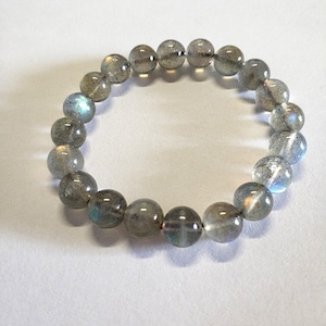 Natural Labradorite Round Beads Bracelet,6mm Grey Moonstone Beads,Labradorite Beads,Moonstone Bracelet,Jewelry Bracelet