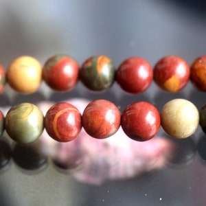 Natural Picasso Jasper Round Beads,6mm 8mm 10mm 12mm Picasso Jasper Beads, Multicolor  beads, Smooth Gemstone Beads,15 inches strands.