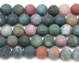 Natural Matte India Agate Beads, 4mm 6mm 8mm 10mm 12mm Matte India Agate Smooth Round beads,15 inch per strand.