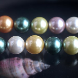 South Sea Shell Pearl Beads, 6mm 8mm 10mm 12mm 14mm South Sea Shell Pearl Beads, 15 inches per strand.
