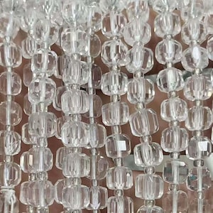 Natural Cube White Quartz, 6mm 8mm  ,White Quartz Faceted Dice Square Beads,  White Quartz Beads,15 inch per strand