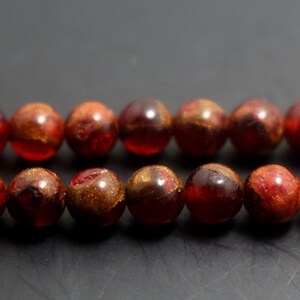 Natürliches Mosaik Rundperlen, 6mm 8mm 10mm 12mm Mosaikperlen, rote Mosaikperlen, Smooth-Rundperlen, 15 Zoll ein Starand.
