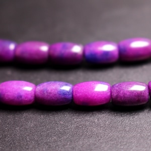 Sugilite Barrel Beads, Dyed Sugilite Smooth Beads, 8x12mm 10x14mm 12x16mm Sugilite Barrel Beads Wholesale,15 inches per strand.