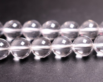 Clear Glass Round Beads, Clear Glass beads Smooth Round Beads,1 5 inches per strand