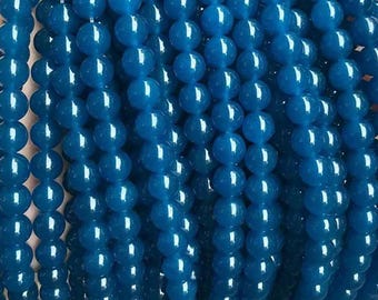 Royal Blue Chalcedony Beads, 4mm 6mm 8mm 10mm 12mm 14mm Royal Blue Chalcedony Beads,Blue Chalcedony Smooth Round beads,15 inch per strand.