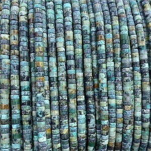Natural Turquoise Abacus Gemstone Beads, 2×4mm 3×6mm  Turquoise Chip Beads, Turquoise column beads,15 inch per strand ，Spacer Beads