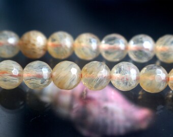 128 Faceted Cherry Quartz Round Beads,6mm 8mm 10mm 12mm Faceted Cherry Quartz Beads,  Cherry Quartz Beads,15 inches 1 strand.
