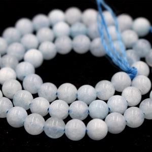Natural AA Aquamarine round Beads,15 inch strands, 4mm 6mm 8mm 10mm 12mm Aquamarine beads, smooth and round Beads.