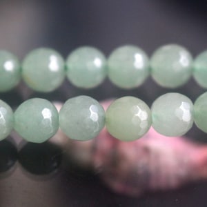 128 Faceted Green Aventurine Round Beads, 4mm 6mm 8mm 10mm 12mm Faceted Green Aventurine Beads, Faceted Gemstone Beads, 15 inches 1 strand.