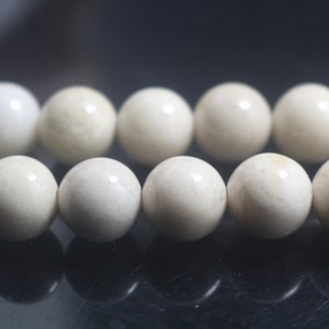 Natural Ivory Fossil Round Beads,6mm 8mm 10mm 12mm Ivory Fossil Beads,Ivory Fossil Beads,Smooth Round beads