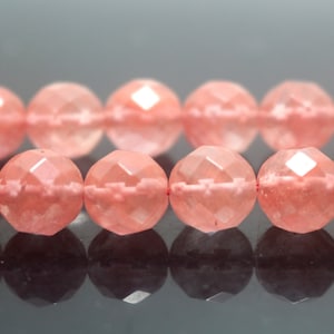 Natural 64 faceted Cherry Quartz Round Beads,6mm 8mm 10mm Cherry Quartz Faceted Beads, Cherry Quartz Faceted Beads,Faceted Round beads