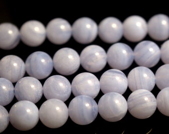 Naturalne niebieskie koraliki z agatu koronkowego, okrągłe, 15-calowe pasma, 4 mm, 6 mm, 8 mm, 10 mm, 12 mm Koraliki z niebieskiego agatu koronkowego, fioletowe koraliki z agatu, gładkie okrągłe koraliki