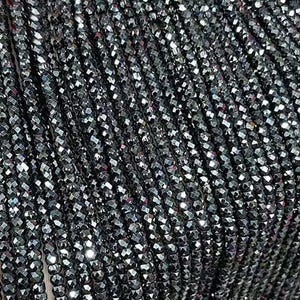 Natural Faceted Black Zircon Gemstone Seed Stone Beads,2x3mm 2-2.5mm 3-3.5mm 4-4.5mm Faceted Black Zircon  Small Beads,15 inch strands