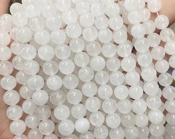 White Round Jade Beads,4mm 6mm 8mm 10mm 12mm  Frosted White Jade  Beads, White Jade Beads,Round beads,15 inch per strand