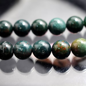 Natural Bloodstone Round Beads, 4mm 6mm 8mm 10mm 12mm 14mm Bloodstone Beads, 15 inches one starand, smooth and round beads.