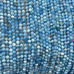 Natural Faceted Larima Apatite Gemstone Seed Stone Beads,2mm 3mm Larima Apatite Small Beads,15 inch strands