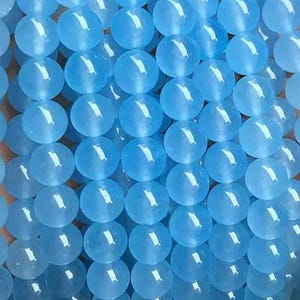 Blue Chalcedony Beads, 4mm 6mm 8mm 10mm 12mm 14mm Blue Chalcedony Beads,Chalcedony Smooth Round beads,15 inch per strand.