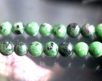 Natural Ruby Zoisite Round Beads, 6mm 8mm 10mm 12mm Ruby Zoisite Beads, Ruby Zoisite Beads,Smooth Round beads, 15 inches one starand.