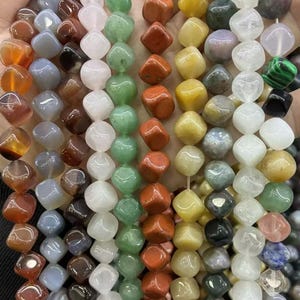Natural Diagonal Square Beads,10mm Diagonal Square stone,15 inch strands