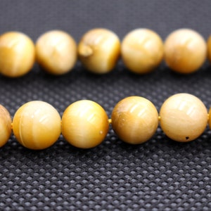 Natural Gold Tigereye Round Beads, 4mm 6mm 8mm 10mm 12mm Golden Tigereye Beads, Smooth Round beads, 15 inches per strand.