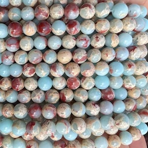 Aqua Terra Jasper Round Beads, 4mm 6mm 8mm 10mm 12mm Shoushan Stone, Aqua Terra Jasper Beads, Round beads, 15 inch per strand.