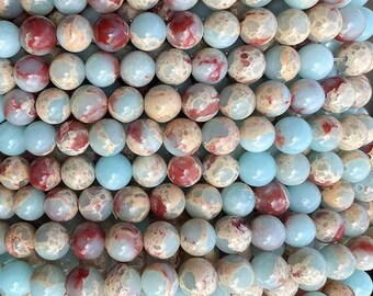 Aqua Terra Jasper Round Beads, 4mm 6mm 8mm 10mm 12mm Shoushan Stone, Aqua Terra Jasper Beads, Round beads, 15 inch per strand.