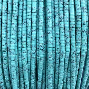 Green Turquoise Abacus Gemstone Beads,2×4mm 3x6mm 4x13mm Turquoise Chip Beads, column beads,15 inch per strand . Turquoise Spacer Beads