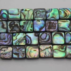 5PCS  Abalone shell Square Beads, 8mm 10mm 12mm 14mm 18mm  abalone shell Square Beads Wholesale