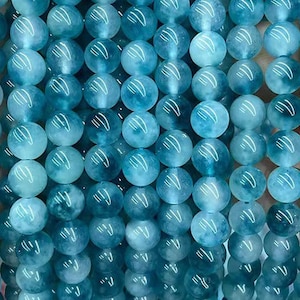 Blue Chalcedony Beads, 6mm 8mm 10mm 12mm Blue Chalcedony Beads,Chalcedony Smooth Round beads,15 inch per strand.