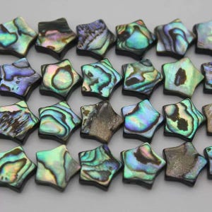 5PCS abalone shell Round Five pointed star Beads, 12mm abalone shell Five pointed star Beads Wholesale.