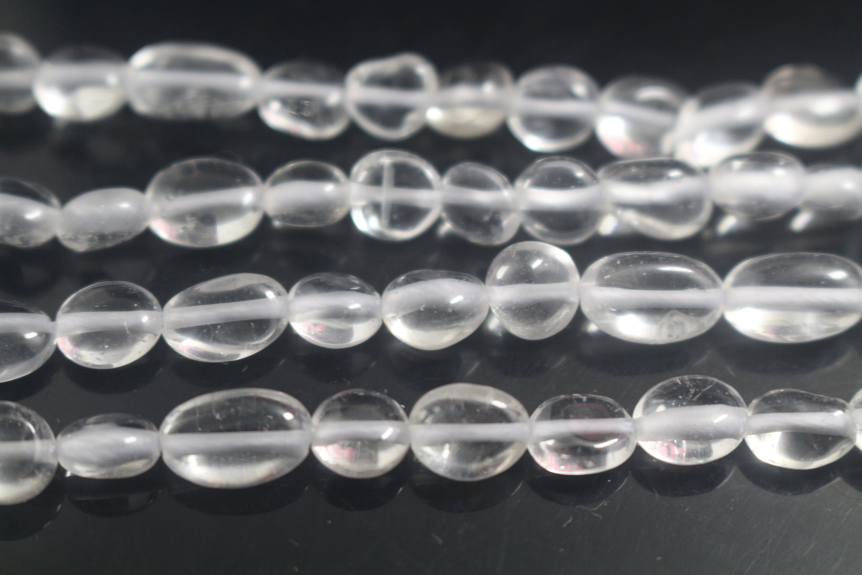 Natural Rock Crystal Quartz Nugget Beads, 6x8mm Rock Crystal Quartz ...