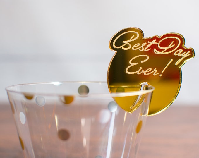 Personalized Drink Tags With Pressure Clip. Party Drink Tag Circles