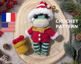 Amigurumi-mönster: bunt groda + jultomtekostym