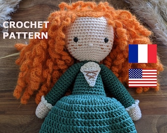 Crochet doll pattern - Scottish princess