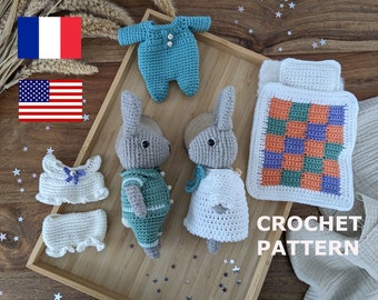 Crochet pattern : bundle bunny + night collection - The Cottontail Family