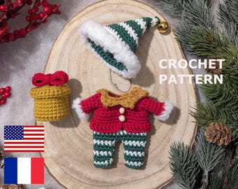 Crochet pattern - Frog's Christmas elf outfit