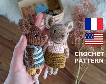 Crochet pattern : bundle mouse + clothes - The Mice Family