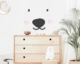 Bear wall decal, woodland nursery decal, Bear print, Woodland sticker, Woodland wallpaper