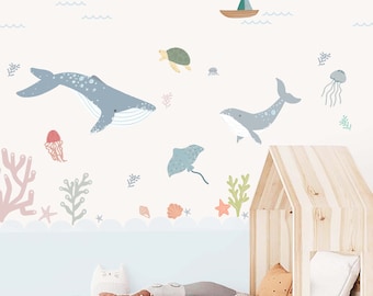 Under the sea Decals, Under the sea wall mural, under the sea nursery, wall decals, wall stickers