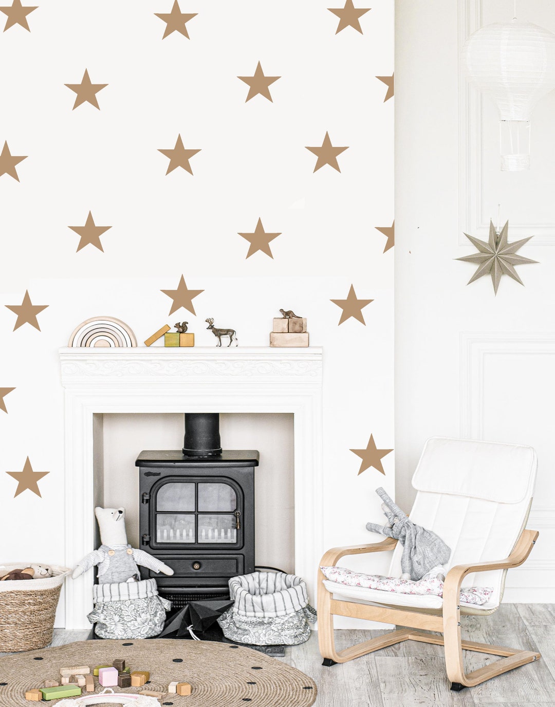 Large Gold Stars Gold Star Wallpaper Gold Star Decals Star - Etsy