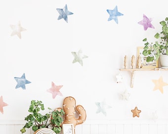 pegatina de pared de estrella, calcomanía de pared de estrella, decoración de pared de estrella, decoración de vivero de estrella, decoración de habitación de niños de estrella