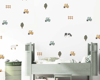 Farm wall stickers x 26 pcs, farm animal decals, farm animal wall decals, farm animal wall art,nursery decor, tractor sticker, tractor decal