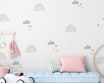 Rainbows and Clouds half pack, rainbows, rainbow wall decals, rainbow wall stickers,