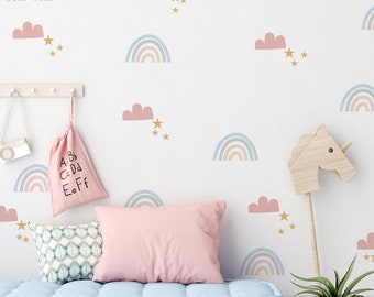 rainbow wall decal, rainbow wall sticker, rainbow decal, rainbow