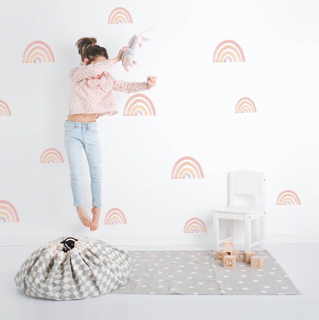 Boho Rainbow Wall Decals, Rainbow Wall Stickers, Watercolour Rainbow