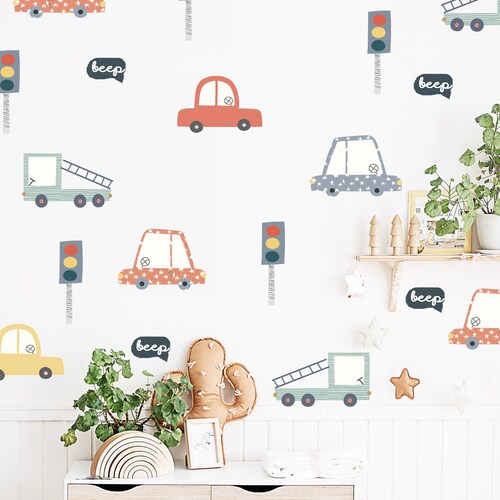 Car Wall Decal Boys Room Decor Car Wall Stickers Nursery Etsy