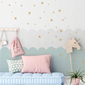 130 x Stars Wall Decals, Mixed size sars, Gold stars wall stickers, stars wallpaper