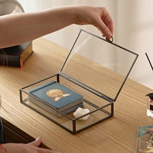 Glazen doos | Zwart | Sieraden | Foto | Vitrine | 9x5x1,5 inch