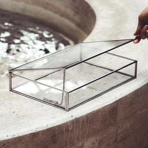 Glass Box Display Case Photo Card Customizable Personalizable Jewelry Wedding Bouquet Keepsake Organizer Christmas Gift