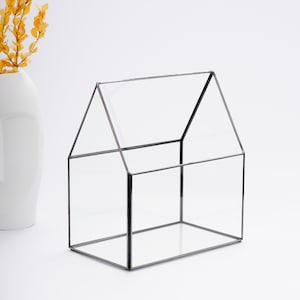 9x8x5" Black Terrarium Containers Geometric Glass Large For Plants Door Garden Succulents Wedding Decor Christmas Gift El Crea Designs
